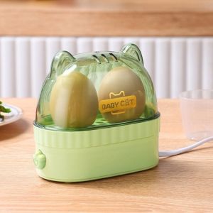 MIIQNUS Mèo Nồi luộc trứng điện Đã hẹn giờ Bánh trứng sữa hấp Máy hâm nóng trứng Di động mini Nồi luộc trứng Hộ gia đình