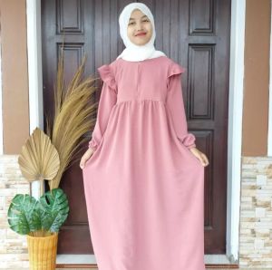 GAMIS CRINKLE AIRFLOW ANAK PEREMPUAN TANGGUNG TERBARU RESLETING DEPAN UNTUK USIA 4 SAMPAI 15 TAHUN GAMIS MODRN & ELEGAN BANYAK WARNA