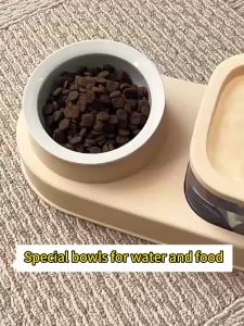 Pet Automatic Drinking Bowl 2in1 Stainless Steel Cat Bowls No Spill Water Food Feeder for Cats Dogs