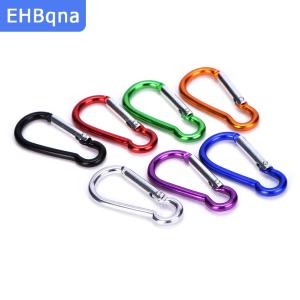 [COD] EHBqna SPORTS พวงกุญแจอลูมิเนียมห่วงเกี่ยวคาราบิเนอร์ห่วงรูปตัว D พวงกุญแจคลิปหนีบคาราบิเนอร์ตะขอสำหรับตั้งแคมป์