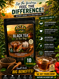 Organic Loose Leaf Black Tea Bags – Natural Black Tea | Rich in Antioxidants | 10 15 & 25 Tea Bags