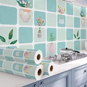 สติกเกอร์ติดผนัง สติกเกอร์กันน้ำมันกระเด็น กันความร้อน สำหรับติดผนังห้องครัว ขนาด 60*300 cm waterproof wall sticker