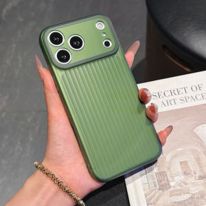 Shockproof Corrugated Pattern Soft TPU Case for iPhone 17 Pro Max 15 14 13 Translucent Window View Camera Protect Phone Cover