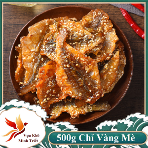 500gr Khô Cá Chỉ Vàng Rắc mè Thơm Lừng Vị Ngọt Ngọt Tự Nhiên Xẻ PhiLê- VỰA KHÔ MINH TRIẾT