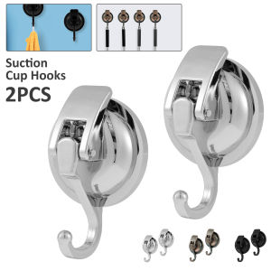 【Super low price】2Pcs Suction Cup Hooks for Shower Heavy Duty Vacuum Shower Hooks for Inside Shower Super Suction for Kitchen Bathroom Restroom