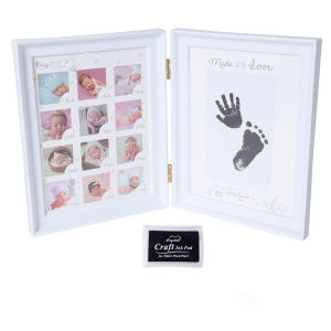 Baby Foot and Hand Print Kit，Baby Picture Frame Clean Touch Ink Pad for Baby Hand and Footprints