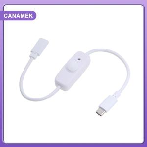 【CANAMEK】 USB Type C With ON OFF Switch Power Button 30CM Charging Extension Cable Universal Type-C Extension Cable
