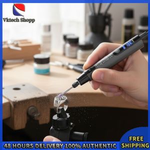 Vktech 39Pcs Rechargeable Cordless Engraving Pen Set with Digital LED Display Multi-Function Rotary Tool for Car Repair and DIY Projects