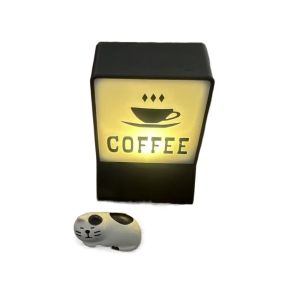 KNQ12 Three-Dimensional Coffee Shop Fridge  Cute Cat Model Creative Bar Luminous Light Boxes High-quality Ornament Coffee Shop Light Signs Home