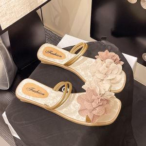 [Free Shipping] 2025 Summer New Trendy Fashion Comfortable Durable Two-Tone Floral Sandals for Outdoor Wear Lightweight and Versatile Flat Sandals