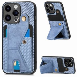 Back Case for Xiaomi Poco X6 X5 M5 M5s F5 M4 X4 X3 NFC GT M3 F3 C31 CIVI 3 2 Pro 5G Carbon Fibre Buckle Card Holder Wallet Phone Cover