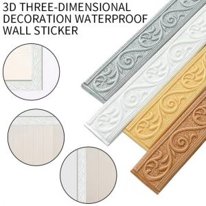 NOBLELYN 3D Sticker Wall Trim Line Waterproof Self Adhesive Wall Sticker DIY Home Decoration Skirting Border For Living Room