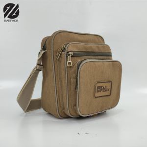 Baepack Tas Selempang Kanvas Cowok Volker Cream / Tas Bahu Pria dan Wanita / Tas kanvas Terbaik Produsen Bandung