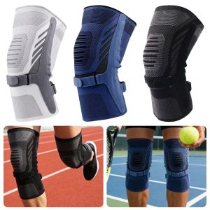 MUSASI 1/2Pcs Pressurized Knee Compression Sleeve Knee Support Elastic Knee Pads Brace Adjustable Fitness Volleyball Kneepad for Gym Running Cycling Badminton