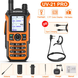 [Free Headset] New Baofeng UV-21 Pro 50KM CB Ham Radio Station Two Way Radio Amateur VHF Powerful 10Watts UV21 Walkie Talkie For Hunting UV5R UV82
