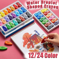 24/12PCS Water Droplet Shaped Crayons Non Toxic And Washable Crayons For Young Children Children's Coloring Set. 