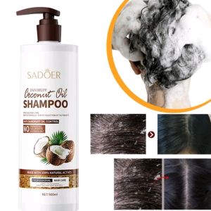 Coconut Oil Shampoo Anti-Dandruff Refreshing Control Oil Fluffy Repair Frizz Hair Shampoo 500ml