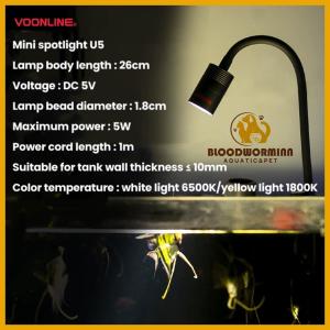 Voonline Aquarium Spotlight Three Colour Adjustable Adjust Angle Led  White light / Yellow light/Yellow-White Light
