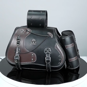 1 Pair Retro Punk Style Saddlebag Motorcycle Tool Bag Waterproof Travel Luggage Storage Bag Motorbike Saddlebag