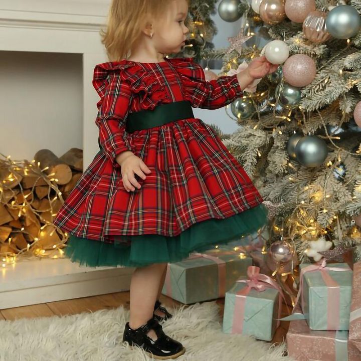 MQATZ Christmas Costume For Kids Girls Red Green Stripe Bow Party Dresses  Princess Dress Children Cosplay Xmas Clothes Vestidos SD083 | Lazada PH