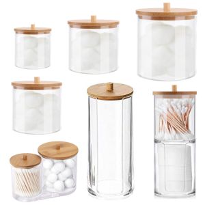 RBJ4 Cotton Pad Cosmetic Storage Container Jewelry Candy Cotton Swab Holder Qtips Holder Bathroom Jars Cotton Ball Dispenser