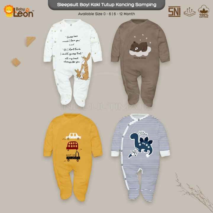 BABY LEON Sleepsuit Bayi Kaki Tutup COTTON GY-058 Jumper Bayi