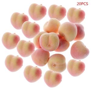 Pack Of 20 Decorative Faux Peach for Window Display and Holiday Arrangement Realistic Ornament Photo Props