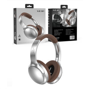 VJE901 Retro Metal Headset Bluetooth Earphones Sports Wireless Phone Call Gaming Headphones Private Model Cross-Border