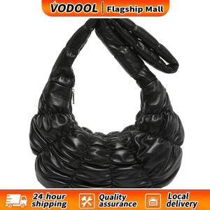 【Fast delivery】 Womens Cross Body Bag with Cloud Pattern and Ruched Crescent Shape Made of Soft PU Leather for Comfortable Carrying