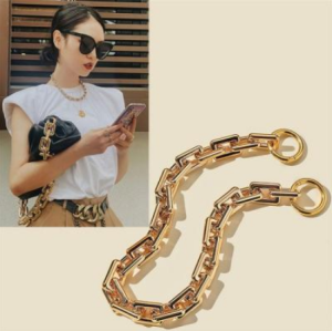 COSE Fashion Luxury Shining Replaceable Buckles Handbag Accessory Metal Bag Strap Purse Chain Shoulder Bag Handle Hardware Bag Belt
