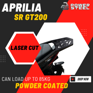APRILIA SR GT200 TOP BOX BRACKET  / MOTORCYCLE ACCESSORIES / LIFE TIME WARRANTY / RACKS / BLACK POWDER COATED / ORIGINAL