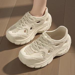 Womens Thick-soled Height-enhancing Hole Daddy Sandals