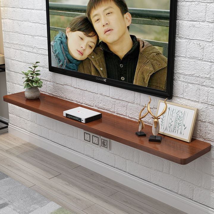Solid wood multilayer Ishaped board TV wall shelf TV settop box