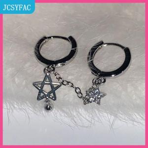 JCSYFAC 1pcs bạc màu sao chuỗi đôi tai lỗ tai xương móng tay Y2K thời trang hottie Bông tai cho phụ nữ đồ trang sức