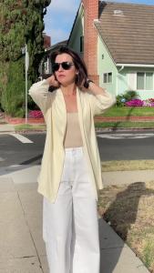 LOMON  Womens Three Quarter Sleeve Cardigan Open Front Lightweight Casual Cardigan with Pockets  2025  Fashion