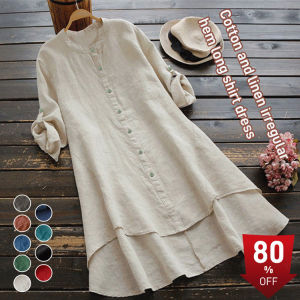 Biubiubeng ผ้าเสื้อผู้หญิง สีเดียว ปูมิต แหลม ผ้าฝ้าย เส้นยาว เปิดหน้า