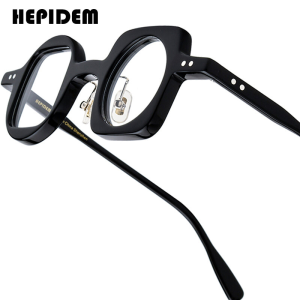 HEPIDEM แว่นตากลมขนาดใหญ่ผู้หญิงกรอบแว่นตาแอซิเตตใหญ่พิเศษทำด้วยมือแว่นตาใสหนาแว่นสายตา9366