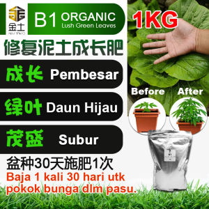Baja Subur 1kg丨Kim Two ORGANIC Fertilizer B1 Lush Green Leaves丨金土B1茂盛/成长/绿叶有机肥丨Subur Daun Hijau High Nutrien