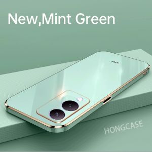 Ốp lưng cho Vivo y17s vivoy17s y17 17S 4G 2023 TPU vỏ điện thoại Ốp lưng chống sốc Mạ sang trọng cạnh thẳng mềm linh hoạt tất cả bao gồm