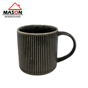 MASON DINNER SET OF 4 PIRING MANGKUK MUG BLACK JAPANESE DESIGN