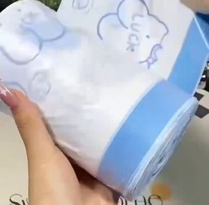 50Pcs/Roll Drawstring Big Garbage Bag Cute Printing Thickened Trash Bags Kitchen Garbage Bag COD