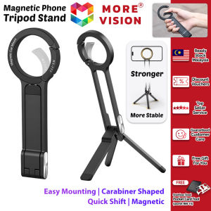 Magnetic Phone Tripod Stand Carabiner-Mounted Tripod Aluminium Holder Mini Foldable Portable Pocket Adjustable Angle