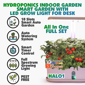 HALO Hydroponics Indoor Smart Garden Kit - LED Growing Light - Urban Garden Hidroponik Pintar - FREE Fertilizer & Seeds - Ready Stock