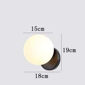 Nordic Bedroom Bedside Round Wall Lamp Living Dining Room Aisle Creative Glass Ball Sconce Light