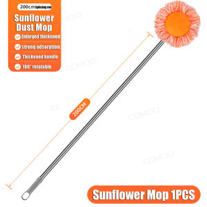 【360° Rotating】 Ceiling Mop Wall Mop Home Long Handle Water-Absorbing Lazy Mop Car Wash Floor Wall Window Deep Cleaning No-Wash Replaceable Mop Pad