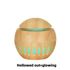 130ml Mini Humidifier Essential Oil Diffuser Wood Grain USB Mist Maker Air Freshener 7 Led Light
