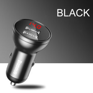 Bộ sạc ô tô Baseus 24W 4.8A USB Kim loại Bộ chuyển đổi sạc ô tô kép USB nhanh với màn hình kỹ thuật số cho iPhone Điện thoại di động Samsung OnePlus LG Xiaomi