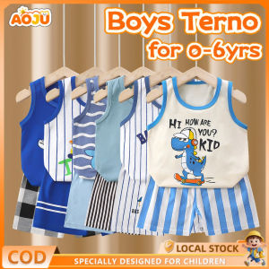 AOJU Little Print Baby Cotton T-shirt Set Children Summer Set Short Sleeve Thin Breathable Clothes