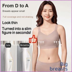 Bra Kawalan Lemak Ketiak Payudara Besar Boleh Laras Womens Anti-Sagging Big Breast Supporting Accessories Bra 防下垂收副乳文胸  Large Breast Support Bralette Side Support Adjustable Full Cup Wireless Bra