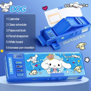 【1-3 Days Delivery】Cute Kuromi Melody Cinnamoroll Multifunctional Pencil Case Girls Double Layers Large-Capacity Pull Rod ChildrenS Pencil Box Stationery